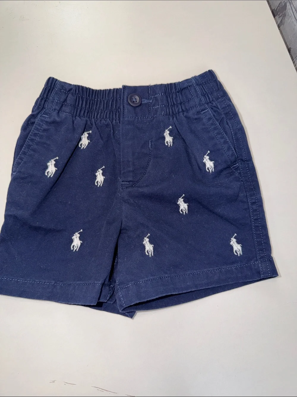 Ralph Lauren Navy Shorts‎ with White Polo Player Embroidery